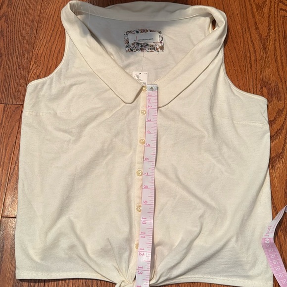 NWT Anthropologie button down and front tie top size small, ivory - Picture 6 of 8